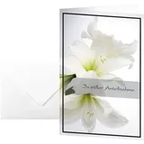 Sigel Trauerkarten weiße Amaryllis DIN A6