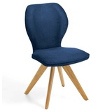 Niehoff Sitzmöbel Colorado Trend-Line Design-Stuhl Eichen/Polyester - 180° drehbar Nirvana dunkelblau