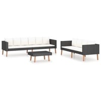 vidaXL Garten-Lounge-Set 3-tlg. schwarz 3059337