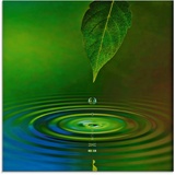 Artland Glasbild »Wassertropfen«, Zen, (1 St.), in verschiedenen Größen, grün