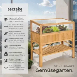 Tectake tectake® Hochbeet, Holz, Baum/Pflanze/Natur, Rechteckig, 57x90x119 cm, Gartenzubehör, Hochbeete