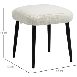 Homcom Fußhocker Kunststoff 42 x 44 x 42 cm Cremeweiß