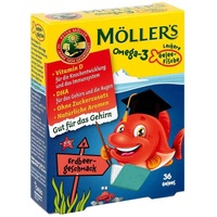 MÖLLER'S Omega-3 Gelee Fisch Erdbeere Kautabletten