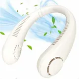 Tragbarer Mini-Nackenventilator, wiederaufladbar per USB, leiser, klingenloser Ventilator mit 360°-Luftstrom und 3 Geschwindigkeitsstufen,