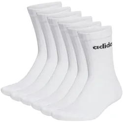 Kurzsocken ADIDAS ORIGINALS "Socken Linear Crew Cushioned 6er Pack", Herren, Gr. 40-42, weiß, Obermaterial: 75% Baumwolle CO. 22% Polyester PES. 2% Elasthan EL. 1% Nylon NY., Socken