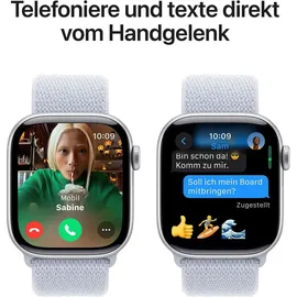 Apple Watch Series 10 GPS 42 mm Aluminiumgehäuse silber Sport Loop blaue Wolke