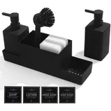 AJEUNGAIN Seifenspender 4 in 1 Schwarz