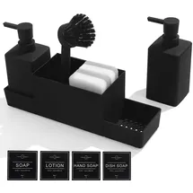 AJEUNGAIN Seifenspender 4 in 1 Schwarz