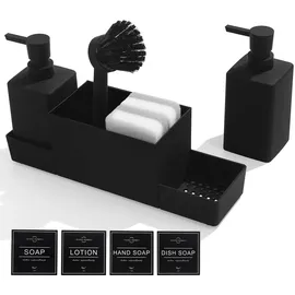 AJEUNGAIN Seifenspender 4 in 1 Schwarz