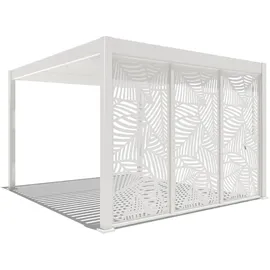 Weide Dekorative Wand für Weide Pergola 1,13m Blattdesign weiß