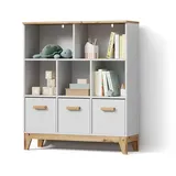 livinity® Kinderregal Mailo 98,4 x 113,4 cm Eiche weiß