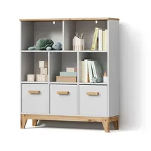 livinity® Kinderregal Mailo 98,4 x 113,4 cm Eiche weiß