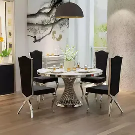 aea Runder Tisch 130 x 76 cm gold
