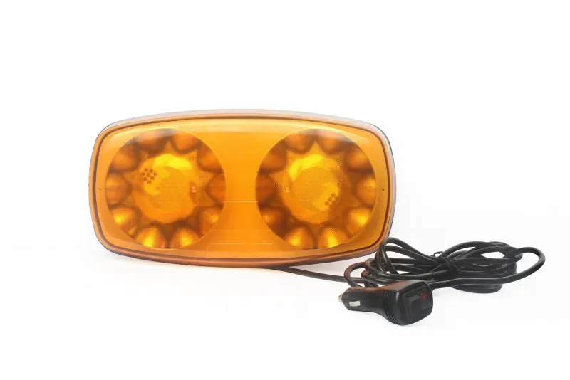 Orange 12–24V LED-Warnleuchte / Signalblitz mit Magnetfuß, 35W – für Pannenhilfe, Abschleppplattformen u. v. m.