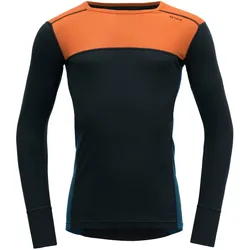 DEVOLD LAUPAREN MERINO 190 SHIRT Herren Funktionswäsche Langarm schwarz/orange - S