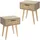 ML-Design Nachtschrank 2er Set 40 x 50,5 x 30 cm Beige/Braun