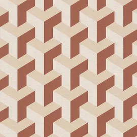 Profhome 781503-GU 3D Tapete Grafisch schimmernd Creme Rot Gold 0,53 m x 10,05 m 5,33 m2 Creme