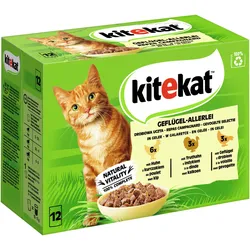 KITEKAT Geflügel allerlei Multipack 12 x 85 Gramm Katzennassfutter