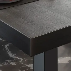 GGM Möbel BM | Bistrotisch | B:T:H 70 x 70 x 77 cm | Wenge / Schwarz | Quadratisch | Schwarzer Rand