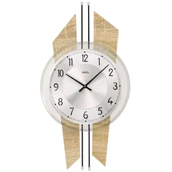 AMS Wanduhr Modell: 9625 mit Holzgehäuse und Aluminiumzifferblatt mit aufgedruckten, arabischen Ziffern
