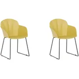 Beliani Esszimmerstuhl, Gelb, Metall, 1-Sitzer, 58x85x54 cm, Esszimmer, Stühle, Esszimmerstühle, Armlehnenstühle
