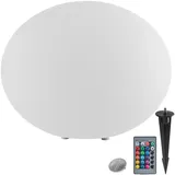 Tectake Kugelleuchte Kunststoff 35 x 21,5 cm inkl. Fernbedienung weiß