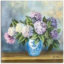 Wandbild ARTLAND "Hortensien", blau (farbe bild(er): blau), B:70cm H:70cm, Bilder, als Alubild, Outdoorbild, Leinwandbild in verschied. Größen