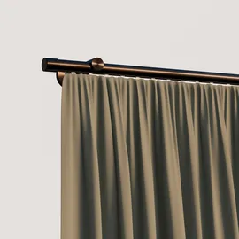 INDEKO Gardinenstange INDEKO "Consul", braun (braun, antik), L:440cm Ø:20mm, Aluminium, Gardinenstangen, Innenlauf Komplett-Set inkl. Gleitern und Montagematerial