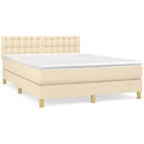 vidaXL Boxspringbett mit Matratze Creme 140x200 cm Stoff1369515