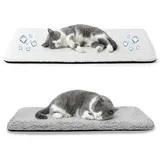 Pet Prime Fensterliege für Katzen, Kühlmatte für Katzen,rutschfestes Katzenbett mit 2 Bezügen (kühl & warm), 90x28 cm, machinenwaschbar, grau