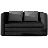 Mid.you Schlafsofa, Grau, Schwarz, Textil, 2-Sitzer, 132x62x70 cm, Kinder- & Jugendzimmer, Jugendmöbel, Jugendsofas