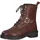 Marco Tozzi Damen Stiefeletten zum Schnüren aus Leder mit Reißverschluss, Braun (Cognac), 41 EU