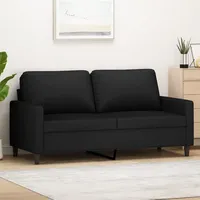 Gecheer 2 Sitzer Sofa Couch Gästesofa Schlafsofa Sofabett Bettsofa für Wohnzimmer/Wohnung/Büro Schwarz 140 cm Samt Type2