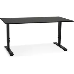 Kadima Design Höhenverstellbarer Schreibtisch | 160x80 cm | Ergonomisch Homeoffice Modern | Bürotisch Schwarz