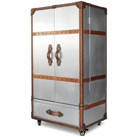 Casa Padrino Luxus Weinschrank 63 x 52 x 130 cm Silber/Braun