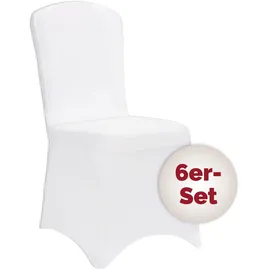 DETEX DETEX® 6er Set Stretch Hussen Weiß Hochzeit Stuhl Bezug