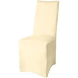 Beautissu Stuhlhusse Leona Creme 95 x 45 cm