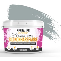 SEEBAUER diy® Silikonharzfarbe Grau Fassadenfarbe (No. 214 Mountain Slate 5,0 Liter) Selbstreinigend mit Lotuseffekt