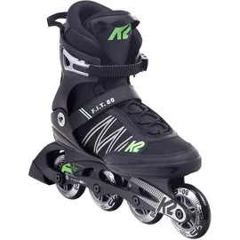 K2 Skates Herren Inline Skates F.I.T. 80, Black - Green, 30E0873.1.1.090