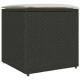 vidaXL Kissenbox Schwarz und Creme Rattan, Polyester 80 cm Poly