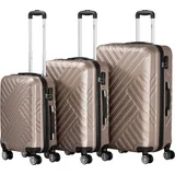 Zelsius Koffer-Set 3-tlg. champagner/beige