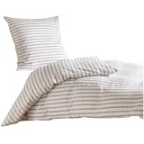 Traumschlaf Stefanie Gestreift Silber 155 x 220 cm + 80 x 80 cm