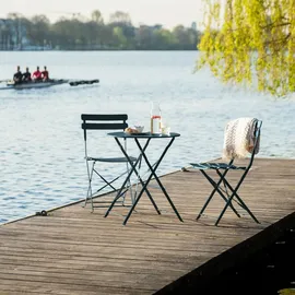 Vanage Bistro Set Balkon Balkonmöbel klappbar Set 3-teilig dunkelblau, versch. Farben