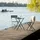 Vanage Bistro Set Balkon Balkonmöbel klappbar Set 3-teilig dunkelblau, versch. Farben