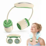 MOPUEA Mini USB-Ventilator Tragbarer Nackenventilator 3 Stufen,1200mAh Lüfter für Reise Camping grün
