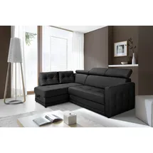 exxpo - sofa fashion Ecksofa »Arles, Federkern, OTTOs Choice, zeitlos, Breite 225cm, L-Form«, wahlweise mit Bettfunktion und Bettkasten, inkl. Kopfteilverstellung schwarz