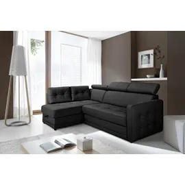exxpo - sofa fashion Ecksofa »Arles, Federkern, OTTOs Choice, zeitlos, Breite 225cm, L-Form«, wahlweise mit Bettfunktion und Bettkasten, inkl. Kopfteilverstellung schwarz