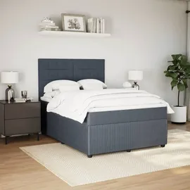 vidaXL Boxspringbett 140 x 200 cm Dunkelgrau