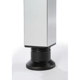 Hammerbacher Schreibtisch nussbaum rechteckig, 4-Fuß-Gestell silber 80,0 x 80,0 cm