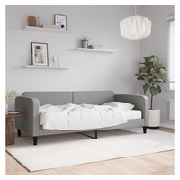 furnicato Bett Tagesbett mit Matratze Hellgrau 90x200 cm Stoff grau